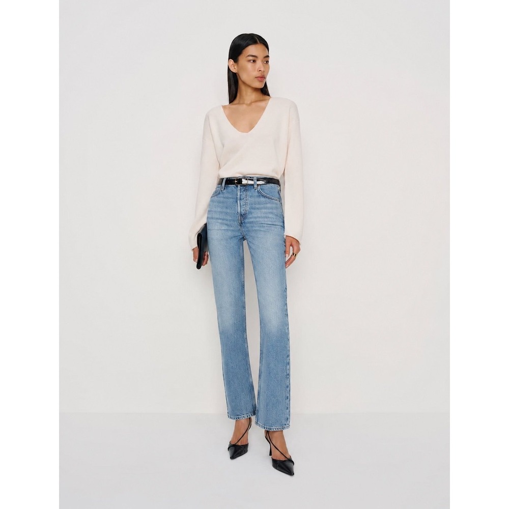 Reformation Cynthia High Rise Relaxed Jeans Colorado Wash Size 28 Button Fly